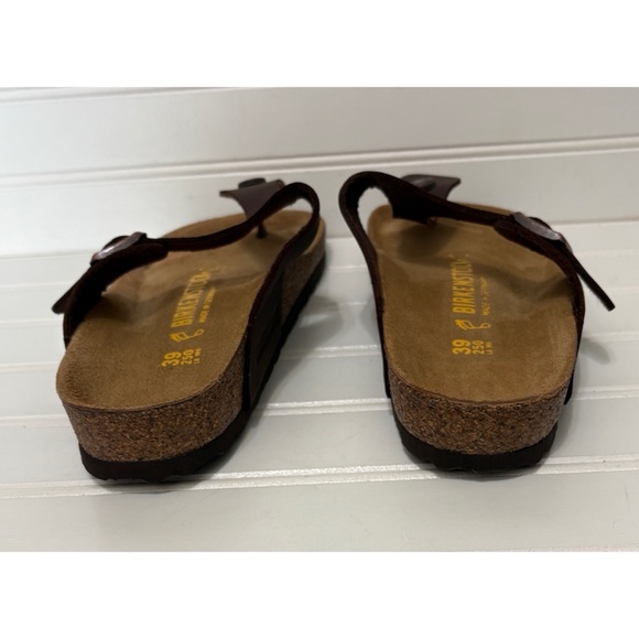 BIRKENSTOCK Gizeh Brown Natural Leather Oiled Sandals Shoes Size 38 Womens 8 NEW - Picture 6 of 8